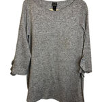 Clara Sun‎ Woo Blouse Sweater Women's Size Medium Office Gray Photo 0