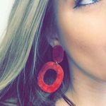 Boutique Red Acrylic Earrings Photo 0