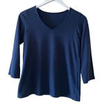 Nautica  Navy Sleepwear V-Neck Long Sleeves Cozy Soft Pajama Top SZ Small # 1370 Photo 0