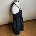 ZARA  Mini Dress Womens Small Black Crochet Eyelet Halter Babydoll Not Lined Boho Photo 4