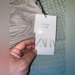 ZARA NWT Small  midi v-neck laces dress Sleeveless Cream Dress with Ruffle Hem Photo 11