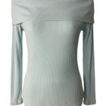 Final Touch  Off-Shoulder Sweater in Light Blue Photo 0