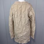 Banana Republic Cream Wool Alpaca Blend Chunky Cable Knit Cardigan Sweater M Photo 3