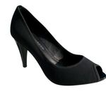 Donald Pliner Black Crepe Elastic Peep Photo 0