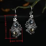 Boho flower water drop pear‎ shaped retro crystal faux fashion jewelry Silver Photo 2