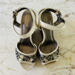 Coach  Hanson Tan Gray Jeweled Rhinestone Platform Wedge Heel Sandals - US 8 Photo 1