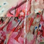SheIn Pink long dress with floral bottom. Never worn. . Size small Photo 4