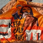 Vibrant Orange and Purple‎ Women's Bomber Jacket Size L Photo 6