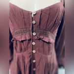 Free People magdalia romantic boho maxi dress size S bottom down puffy sleeve Photo 9