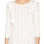 Fat Face Uk white ruffled front 3/4 sleeve blouse 4 Photo 0