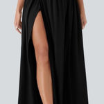 Halara  Black Maxi Skirt with Side Slit Photo 0