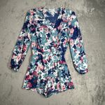 Leyden Romper Women Small Blue White Floral Flower Summer Casual Everyday Preppy Photo 1