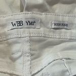Ymi High Rise Distressed Denim Jean Shorts White Size 26 Photo 2