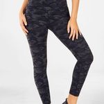 Fabletics High-Waisted Printed Heathered Legging Gray Heather Camo M Athleisure Photo 1