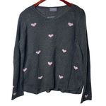 Wooden Ships RARE  Candy Hearts pink and grey pullover relaxed sweater top sz S/M Photo 0