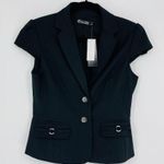 New York & Co. 7th Avenue Design Studio Black Short Sleeve Jacket - Size 6 - NWT Photo 3