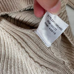 Women's FORE Wrap long sleeve ruffle ribbed knit Sweater Tan Size M Size M Photo 8
