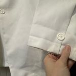 White Collared Single Breasted Blazer with single button closure size large Photo 3