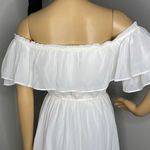 Hollister Off Shoulder Ruffled Flowy White Mini Dress Size Medium Photo 6