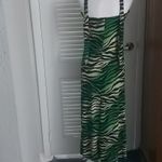 Fresh Of L.A Keyhole Beaded Halter Maxi L Animal Print Vacation Dopamine Boho Green Size L Photo 2