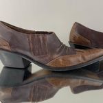 Matisse Footwear MATISSE Vintage Brown Leather Western Pointed Toe Slip On Heel Mule Ankle Boots Photo 3