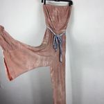 Free People Just Float Pink Tie Dye Strapless Cozy Relaxed Jumpsuit Small Photo 11