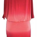 Cache Red Ombre Shift Dress Cut Out Sleeves Photo 0