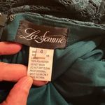 La Femme NWOT  28619 Emerald Lace Rhinestoned Halter Neck Gown Photo 2