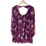 Impressions purple floral long sleeved slow shift dress womens size M Photo 3