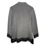 Soft Surroundings Gray V Neck Black Velvet Trim Pullover Sweater Size Large Photo 5