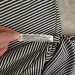 Free People  Beach Navy Blue Striped Shirt Women's Small Half Sleeve Slit Photo 6