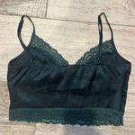 Shein Emerald Green Lace Trim Top Photo 3