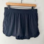 Nation Ltd Womens Black Terry Cloth Lounge Shorts Elastic Waist Pockets Size L Photo 0