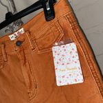 Free People pants orange rust corduroy raw distressed hem pockets boho 26 Photo 5