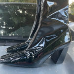 ZARA  Black Heeled Boots with Glossy Finish Photo 0