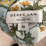 Derek Lam Blue Floral Button Up Shirt Size 10 Challis Vacation Designer $300 Photo 12