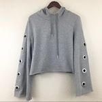 Kensie Gray Hooded Crop Top Hoodie XL Photo 2