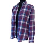 American Eagle Red Blue White Plaid Button (Snaps) Up Long Sleeve Shirt, Size XS Photo 2