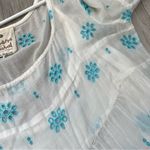 Meena Mahal Dress embroidered tiered sheer mini womens White medium indian party Photo 3