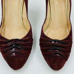 Loeffler Randall Burgundy Sueded Twist Pleat Patent Accent Pump Classic Size 9.5 Photo 3