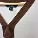 Ralph Lauren Ralph Lauren V neck Cream and Brown Cotton Long Sleeve Top Size L Photo 4