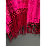 Chico's Women's  Kimono OS Pink Floral Embroidered Fringe fits up to 3x Photo 4