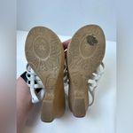 Mudd Y2K Vintage White and Brown Strappy Summer Block Casual Boho Heels Size 8M Photo 5