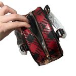 Von Dutch NWT Women's Red & Black Plaid Small Bowling Crossbody Hand Bag Photo 3
