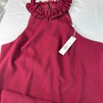 Trina Turk  NWT Burgundy Formal Gown Ruffle Neck Maxi Dress Size 14 $368 Photo 3