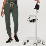 FIGS  High Waisted Zamora Jogger Scrub Pants in Moss Green 5700 Size XL Tall Photo 6