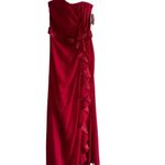 David's Bridal long strapless dress with front ruffle cascade size 4 Photo 3