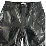 Abercrombie & Fitch EUC Faux Leather 90s Straight Ultra High Rise Pants Black 16 Photo 3