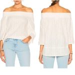 Current/Elliott Dirty White Embroidery Off the Shoulder Top Photo 1