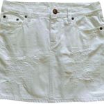 J.Crew Denim Skirt White Cotton Distressed Denim Jean Mini Skirt Size 0 Photo 0